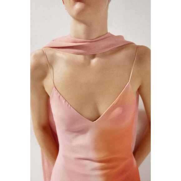 ZARA LONG PRINTED DRESS WITH SCARF - Picture 3 of 8